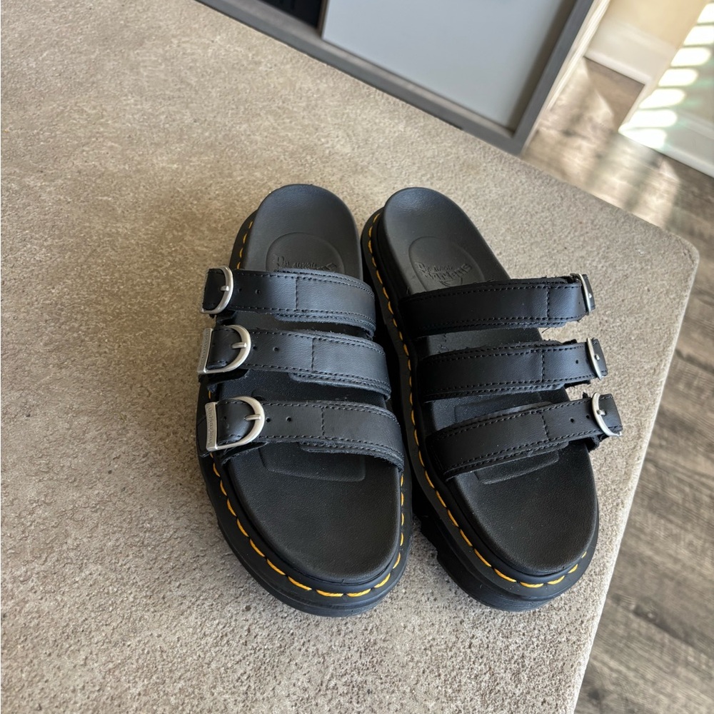 Dr. Martens Black Slide Sandals